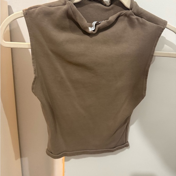 Zara Taupe Ribbed Top - Picture 2 of 3